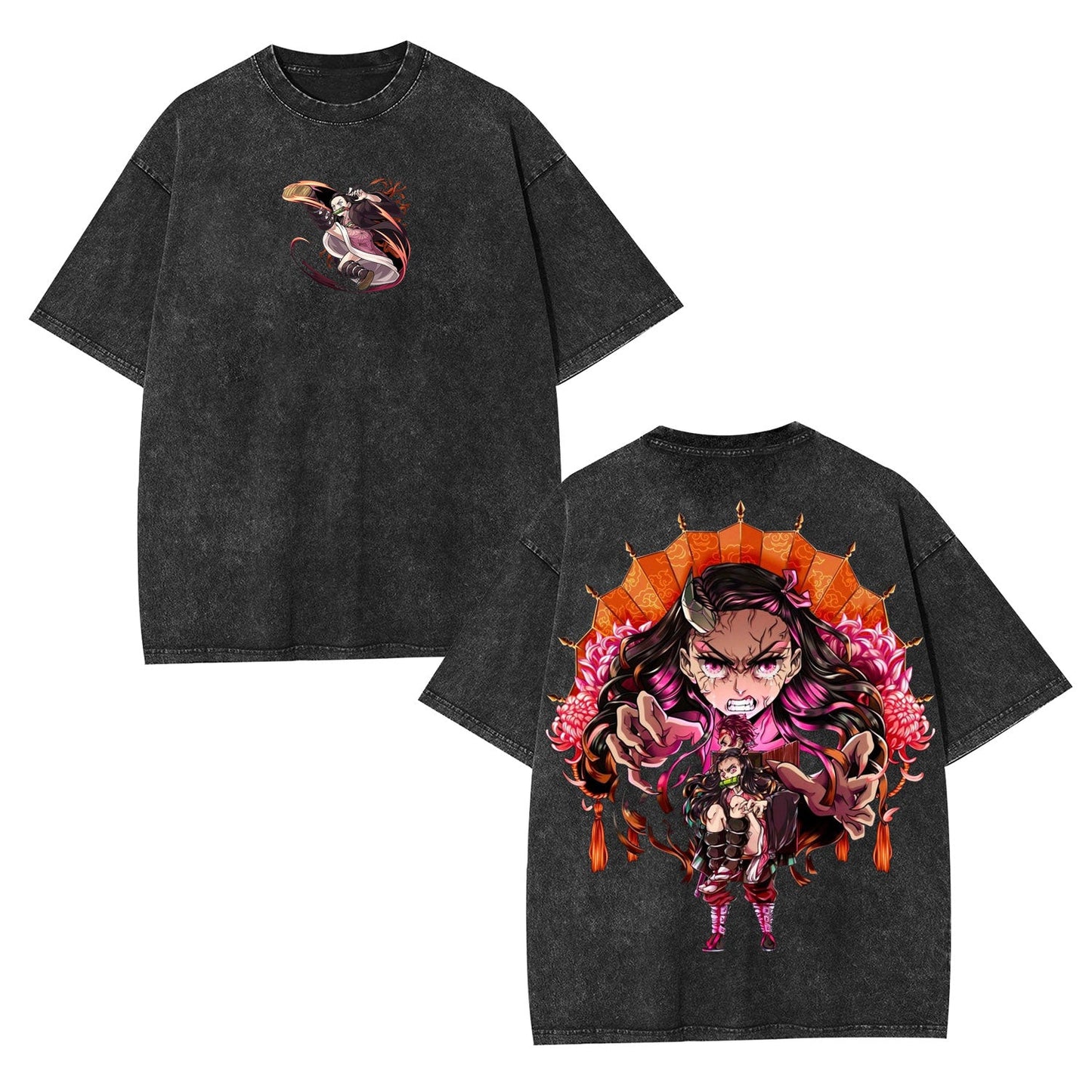 KAMADO NEZUKO DEMON SLAYER ANIME UNISEX WASHED T-SHIRT -[DS]