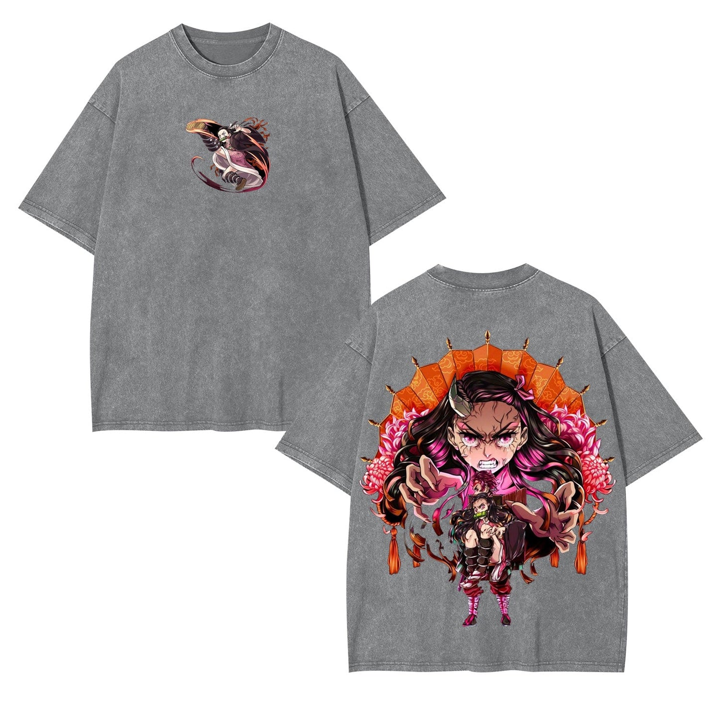 KAMADO NEZUKO DEMON SLAYER ANIME UNISEX WASHED T-SHIRT -[DS]