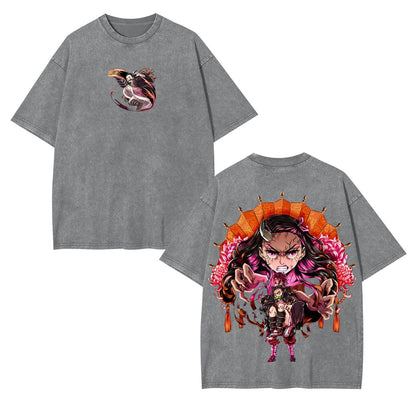 KAMADO NEZUKO DEMON SLAYER ANIME UNISEX WASHED T-SHIRT -[DS]