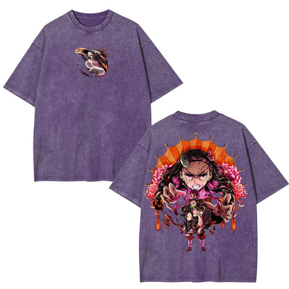 KAMADO NEZUKO DEMON SLAYER ANIME UNISEX WASHED T-SHIRT -[DS]