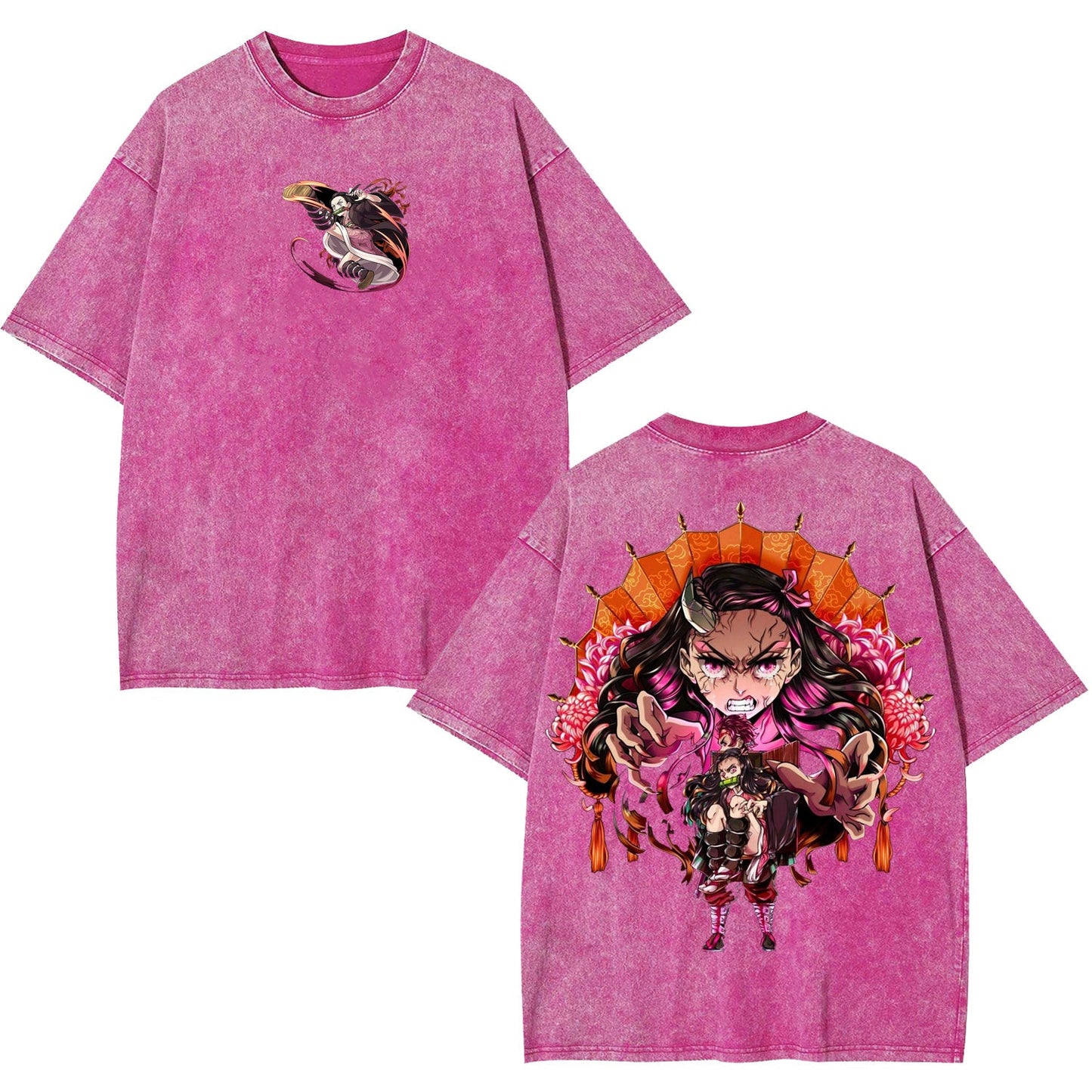 KAMADO NEZUKO DEMON SLAYER ANIME UNISEX WASHED T-SHIRT -[DS]