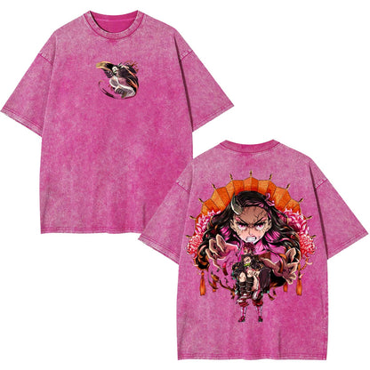 KAMADO NEZUKO DEMON SLAYER ANIME UNISEX WASHED T-SHIRT -[DS]