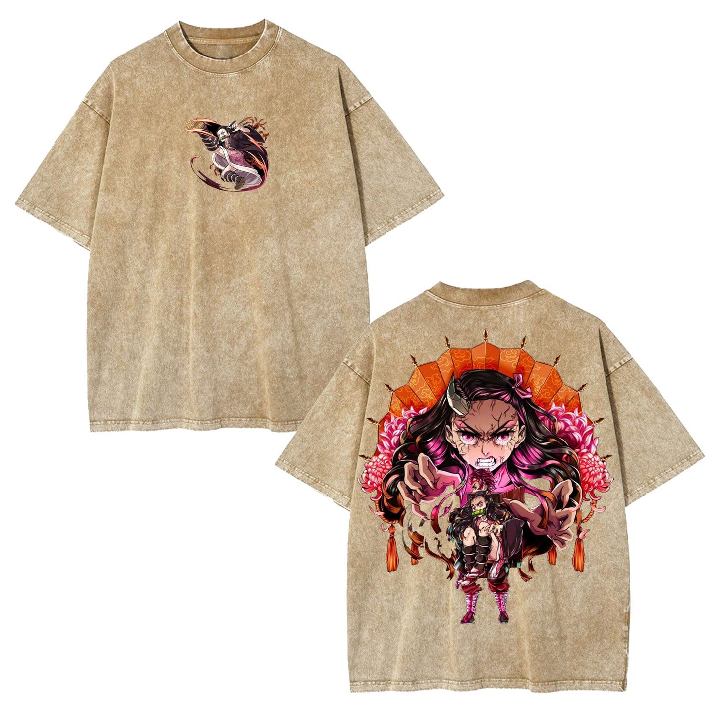 KAMADO NEZUKO DEMON SLAYER ANIME UNISEX WASHED T-SHIRT -[DS]