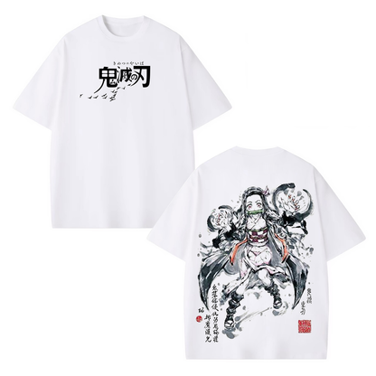 KAMADO NEZUKO DEMON SLAYER ANIME UNISEX WASHED T-SHIRT -[DS]