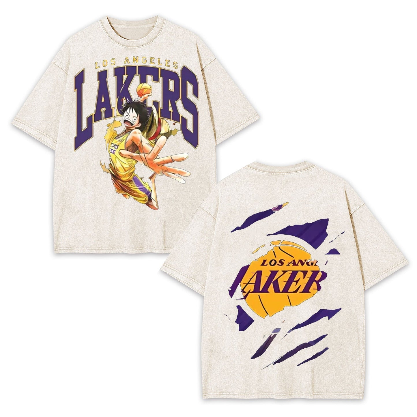 LUFFY TEE丨LAKERS X ONE PIECE-[DS]
