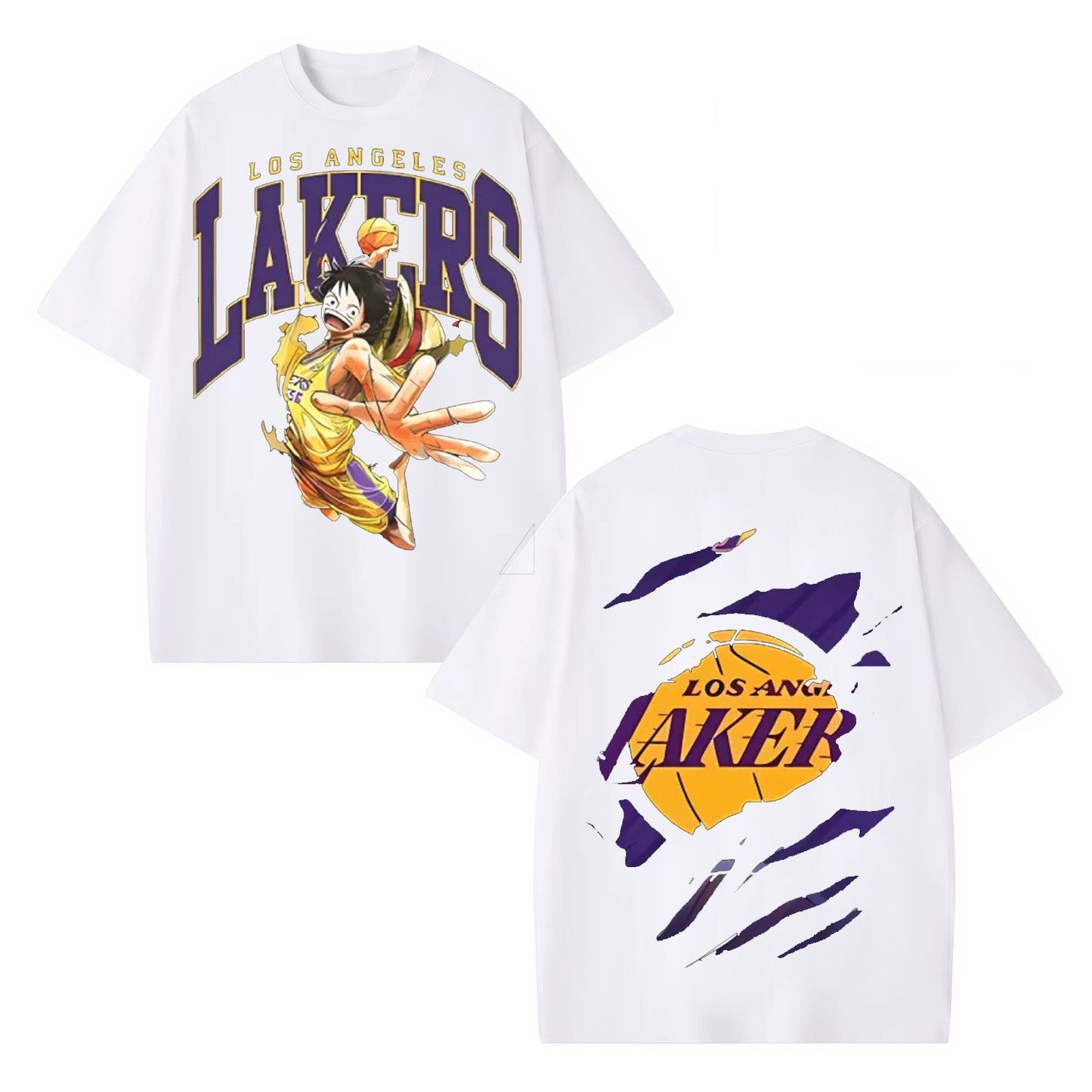 LUFFY TEE丨LAKERS X ONE PIECE-[DS]