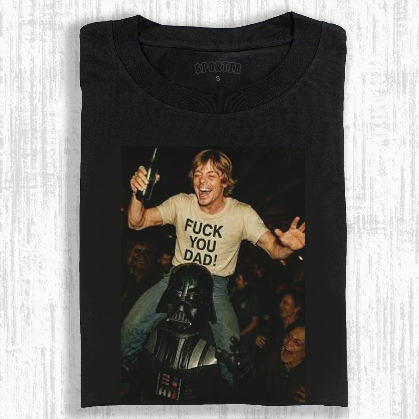 LUKE RIDING DARTH VADER A REBELLIOUS CARNIVAL MOMENT TEE