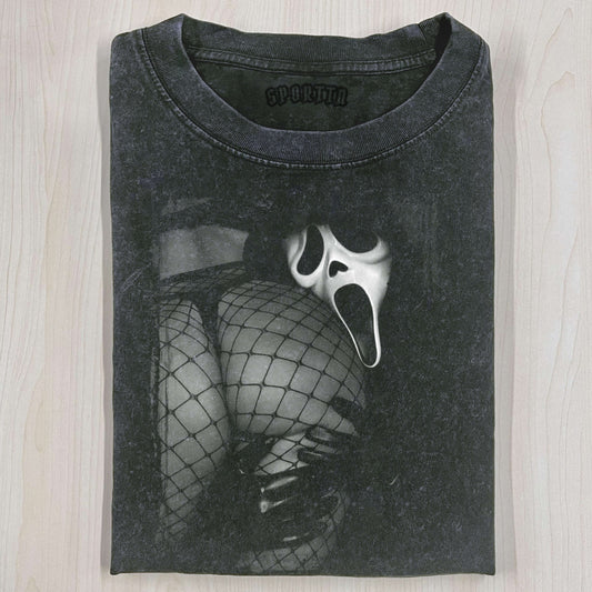 T-SHIRT WITH THE THEME OF THE SCREAM MASK V4 