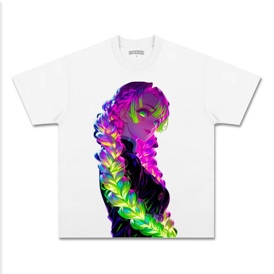 MITSURI KANROJI UNISEX ANIME INSPIRED VINTAGE TEE丨DEMON SLAYER-[FRONT]