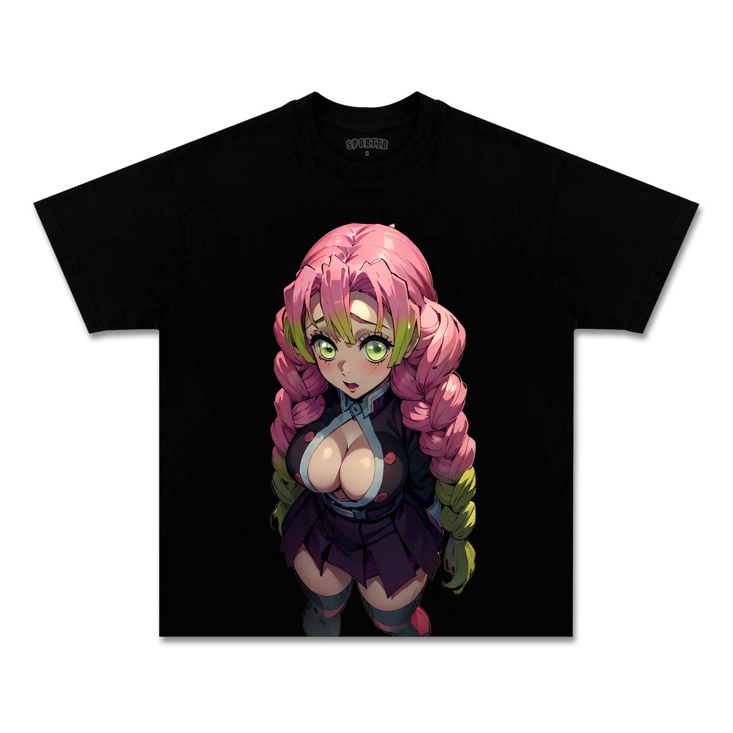 MITSURI KANROJI UNISEX ANIME INSPIRED VINTAGE TEE丨DEMON SLAYER-[FRONT]