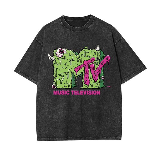 MUSIC TELEVISION V2 VINTAGE WASHED TEE 