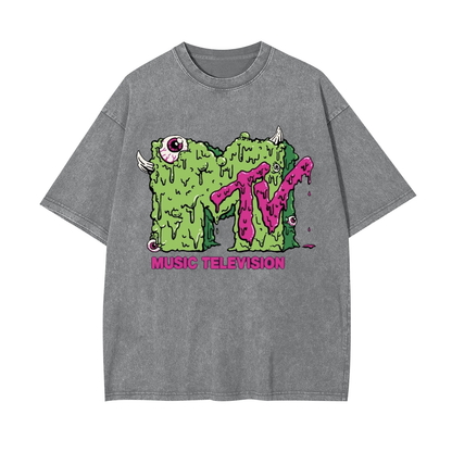 MUSIC TELEVISION V2 VINTAGE WASHED TEE 