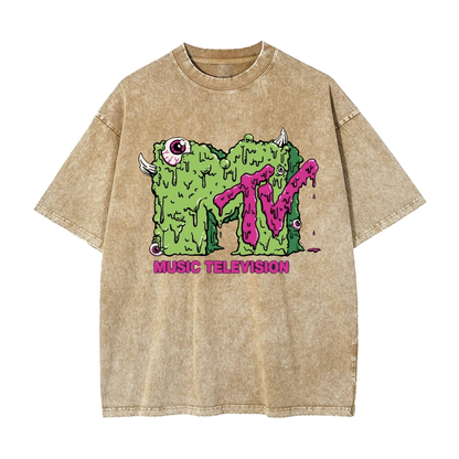 MUSIC TELEVISION V2 VINTAGE WASHED TEE 
