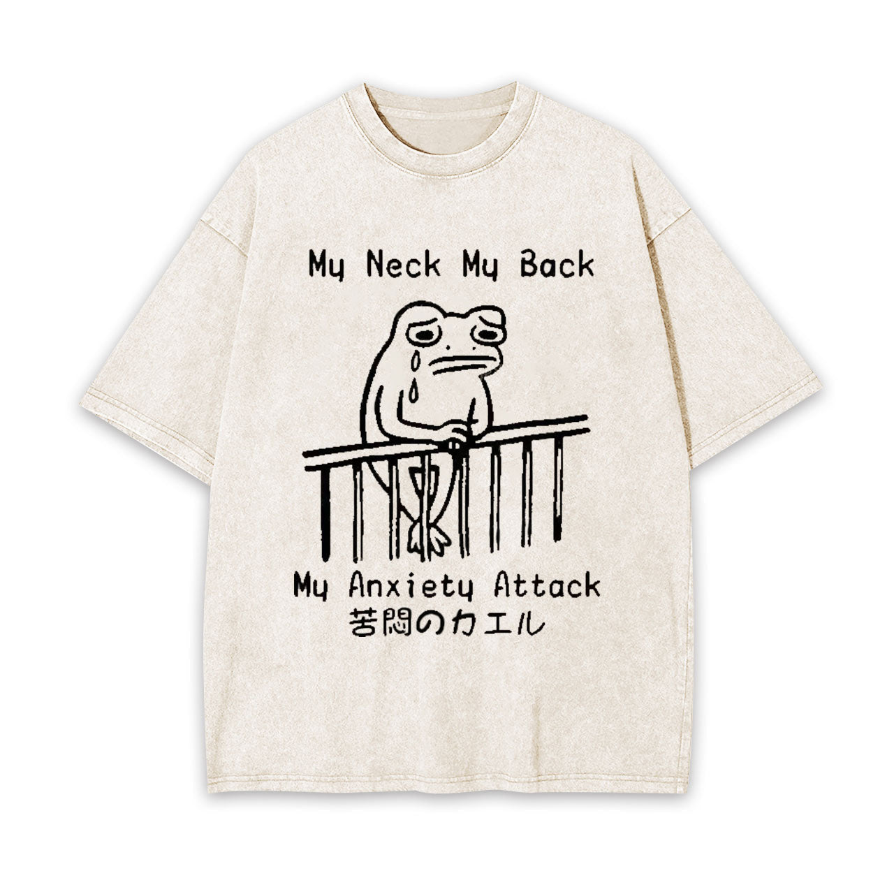 MELANCHOLY FROG JAPANESE WASHED T-SHIRT 
