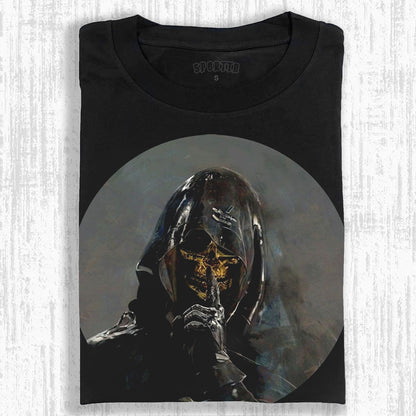 MYSTERIOUS BLACK - ROBED PHANTOM THEMED T-SHIRT