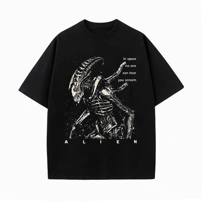 NO ONE CAN HEAR YOU SCREAM WASHED T-SHIRT 
