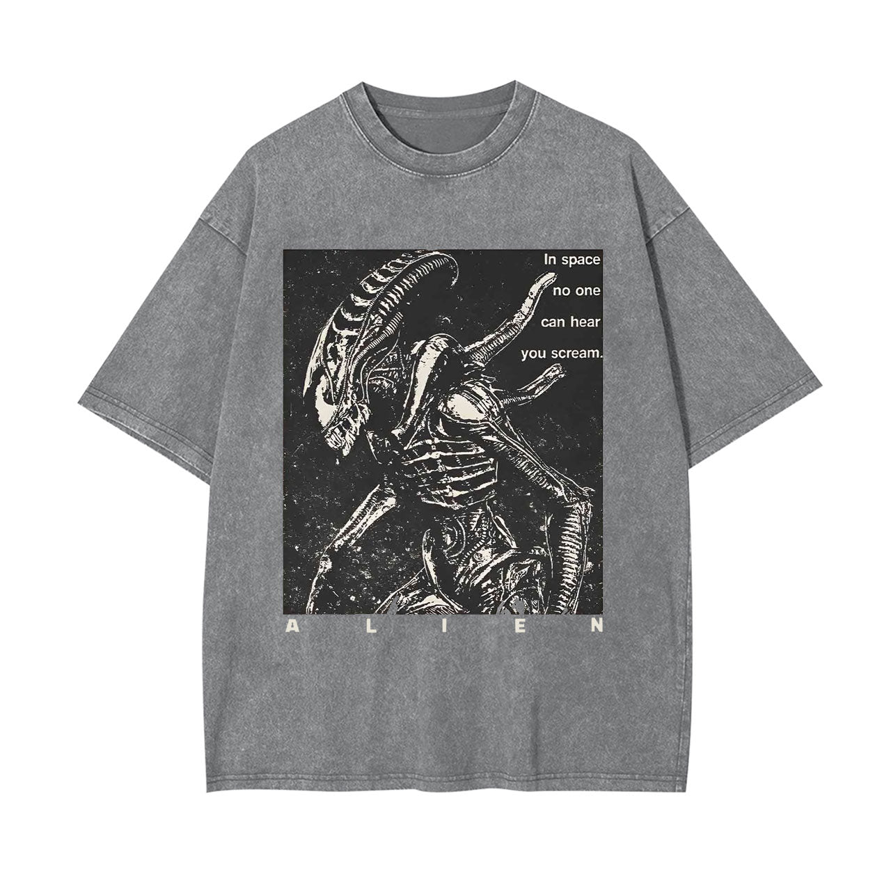 NO ONE CAN HEAR YOU SCREAM WASHED T-SHIRT 