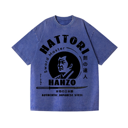 OKINAWA HATTORI HANZO VINTAGE WASH JAPANESE DESIGN T-SHIRT 