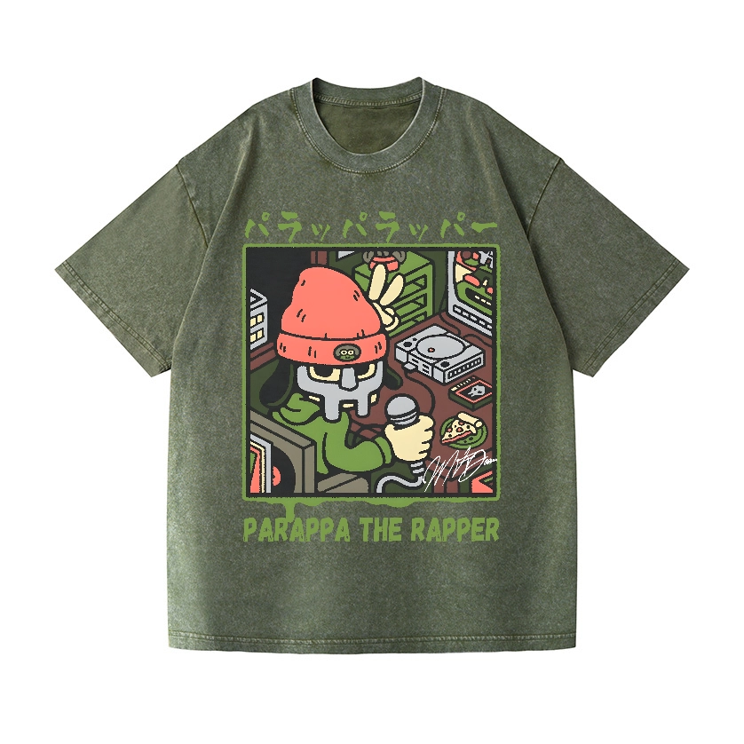 PARAPPA THE RAPPER MF DOOM VINTAGE WASH JAPANESE DESIGN T-SHIRT 