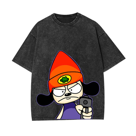 PARAPPA THE RAPPER UNISEX ANIME INSPIRED VINTAGE TEE -[FRONT]