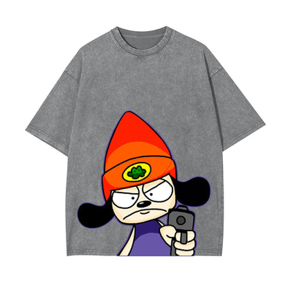 PARAPPA THE RAPPER UNISEX ANIME INSPIRED VINTAGE TEE -[FRONT]