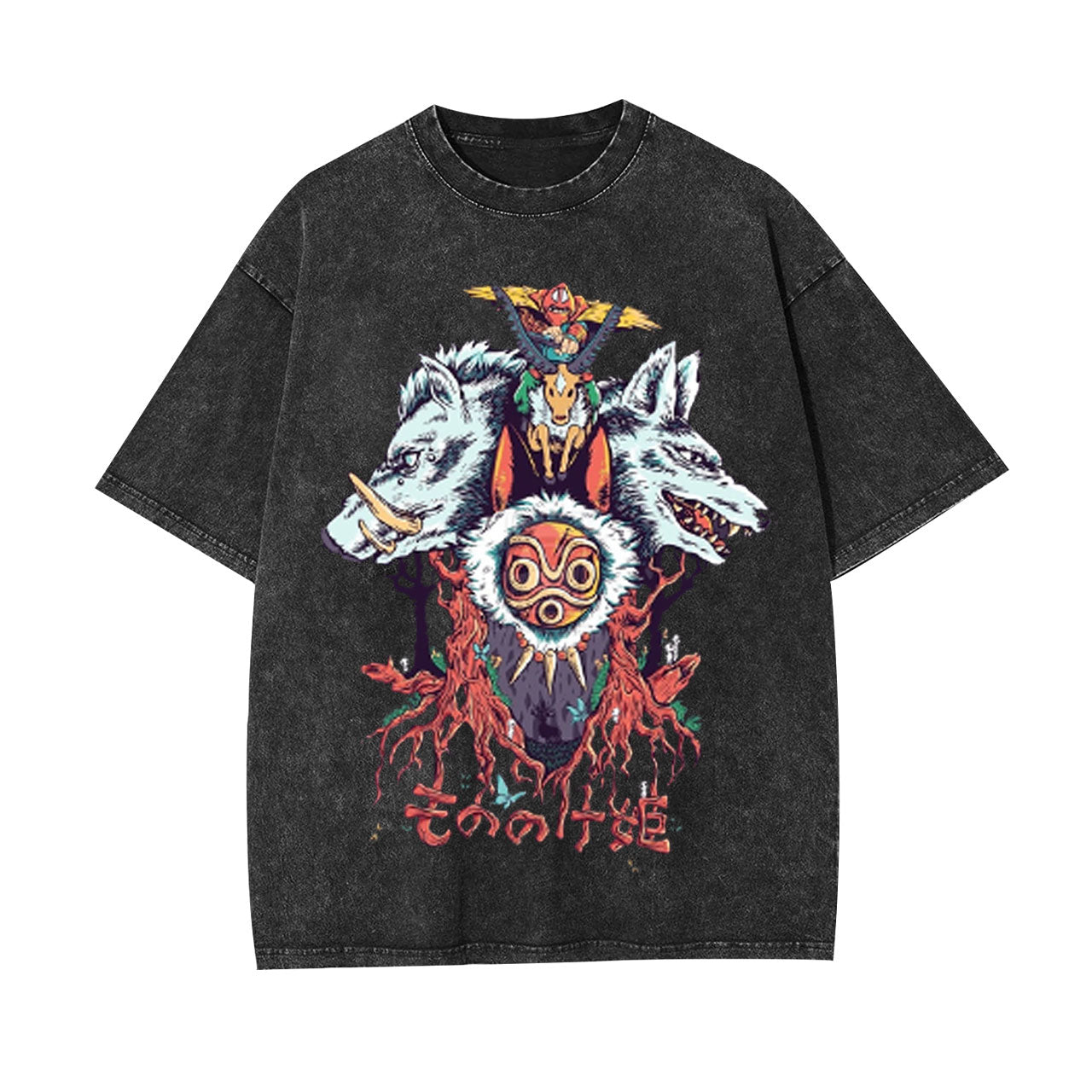 PRINCESS MONONOKE GHIBLI UNISEX ANIME INSPIRED VINTAGE TEE -[FRONT]