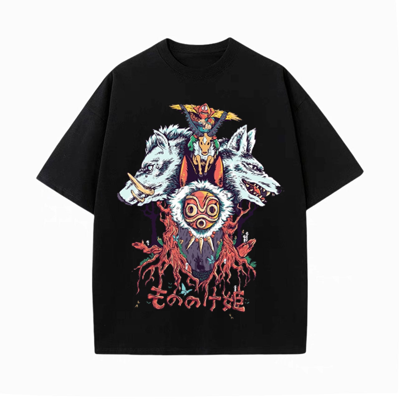 PRINCESS MONONOKE GHIBLI UNISEX ANIME INSPIRED VINTAGE TEE -[FRONT]
