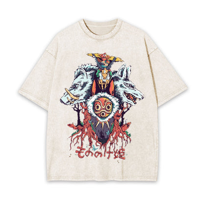 PRINCESS MONONOKE GHIBLI UNISEX ANIME INSPIRED VINTAGE TEE -[FRONT]