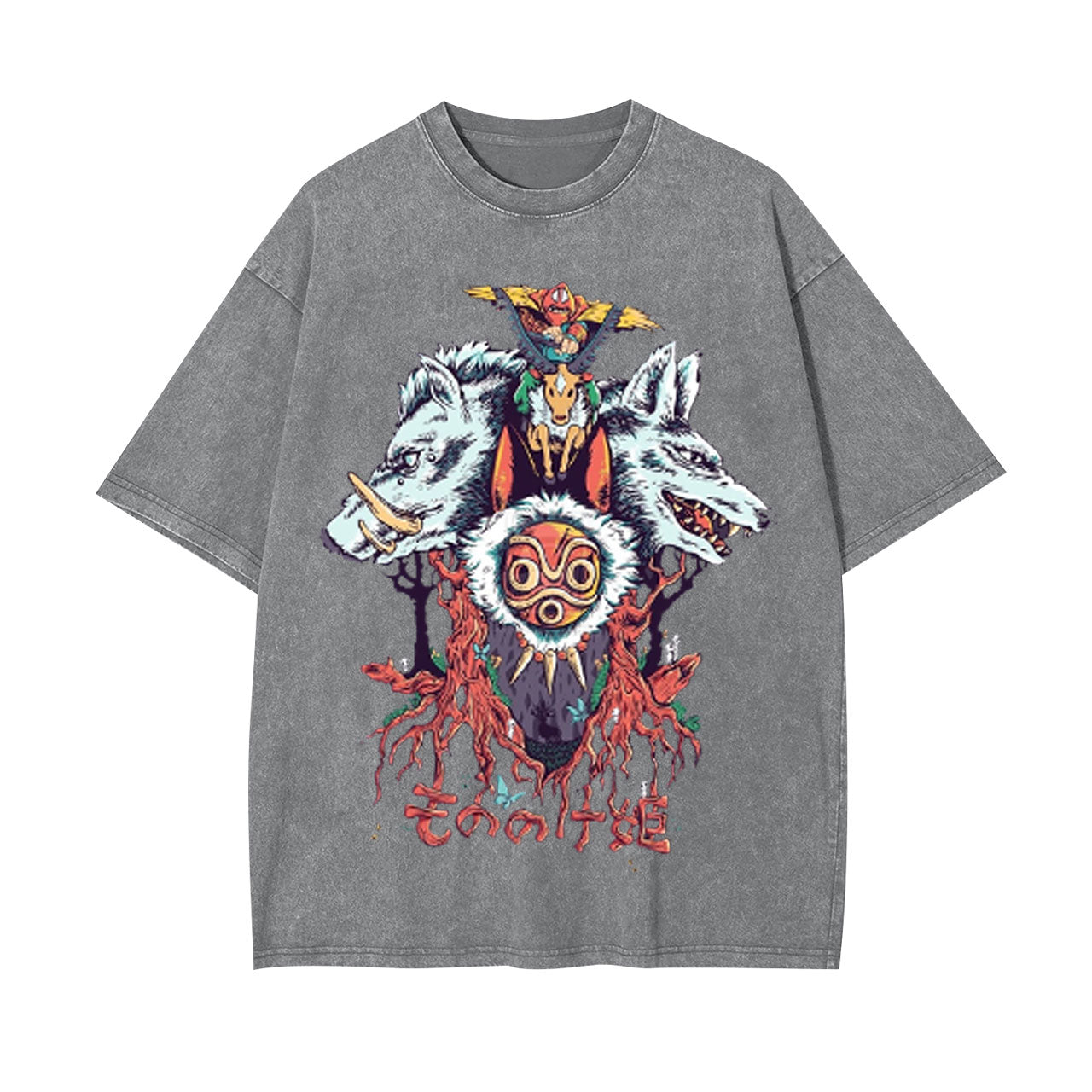 PRINCESS MONONOKE GHIBLI UNISEX ANIME INSPIRED VINTAGE TEE -[FRONT]