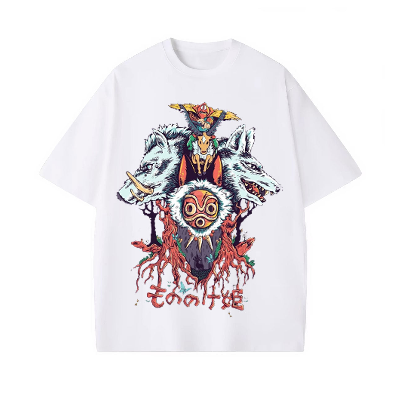 PRINCESS MONONOKE GHIBLI UNISEX ANIME INSPIRED VINTAGE TEE -[FRONT]