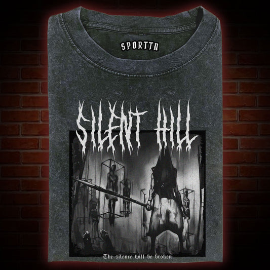 PYRAMID HEAD BACK PRINT WASHED T-SHIRT 