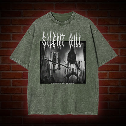 PYRAMID HEAD BACK PRINT WASHED T-SHIRT 