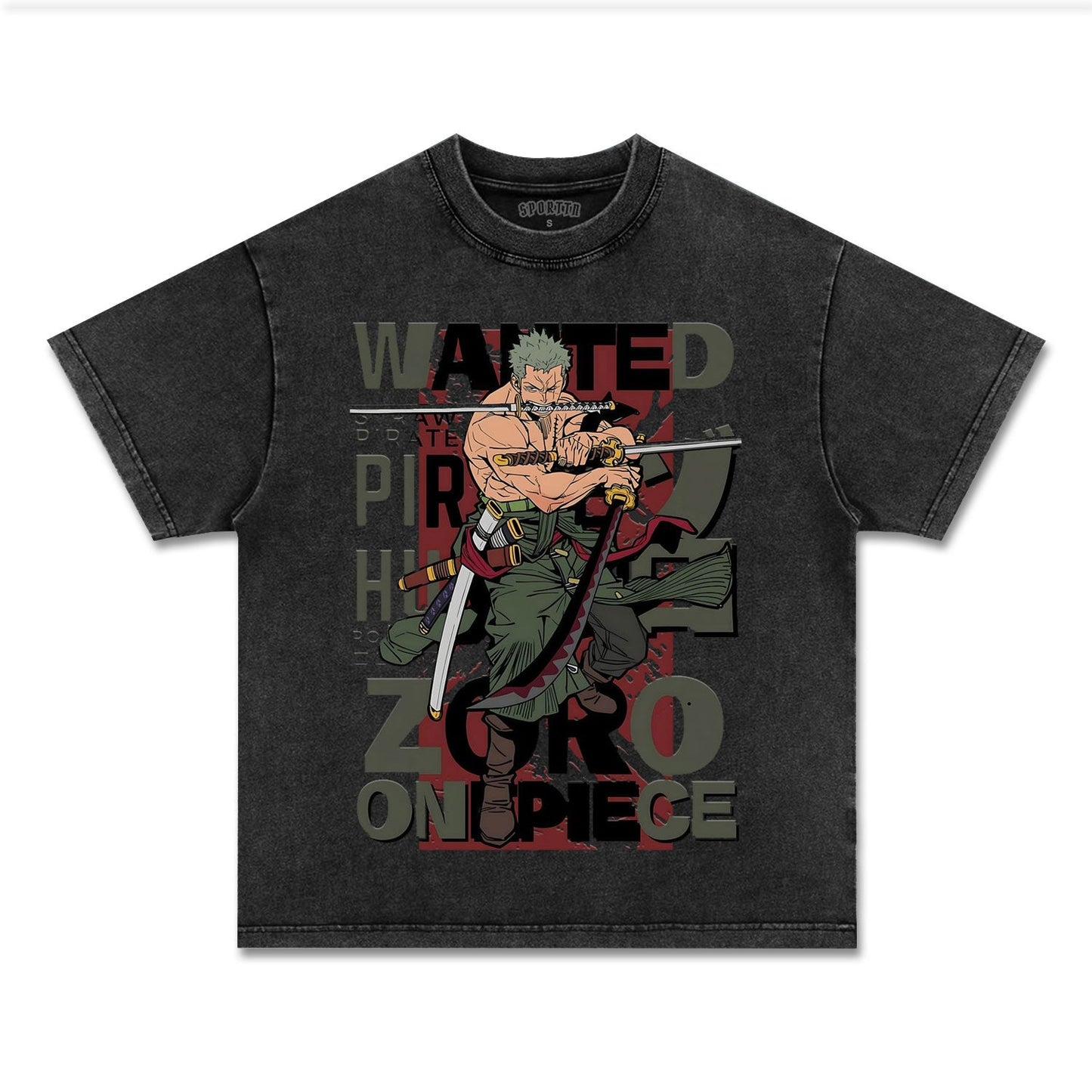 RORONOA ZORO ANIME INSPIRED VINTAGE TEE丨ONE PIECE-[FRONT]