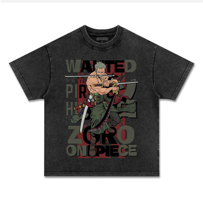 RORONOA ZORO ANIME INSPIRED VINTAGE TEE丨ONE PIECE-[FRONT]