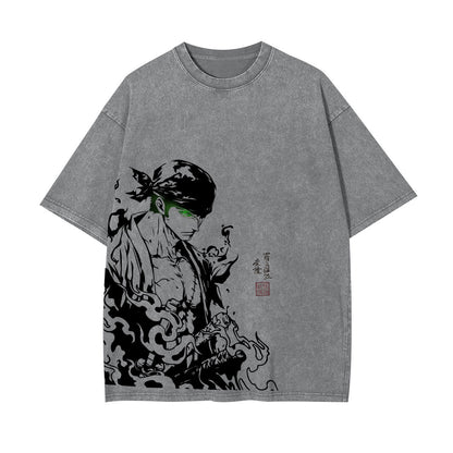 RORONOA ZORO ANIME INSPIRED VINTAGE TEE丨ONE PIECE-[FRONT]