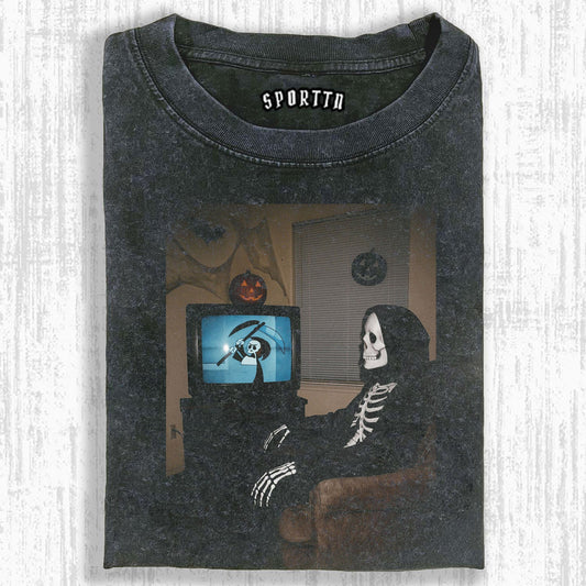REAPER'S LEISURE TIME RETRO GAMING STYLE T-SHIRT