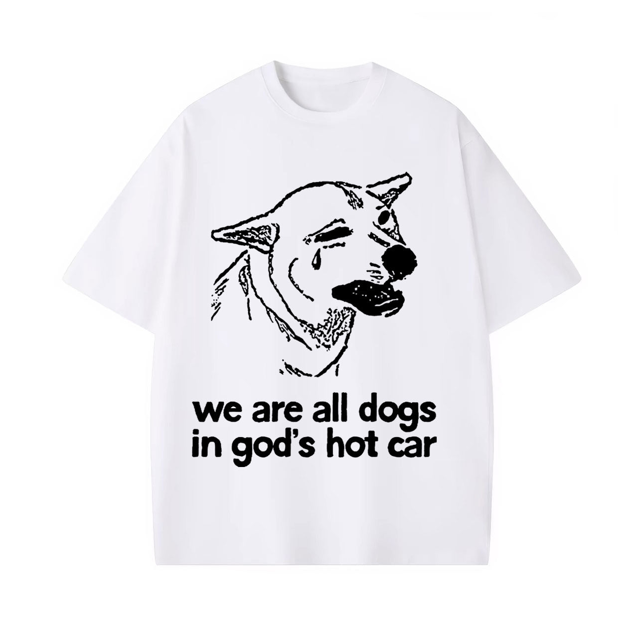 SAD DOG FUNNY WASHED T-SHIRT 