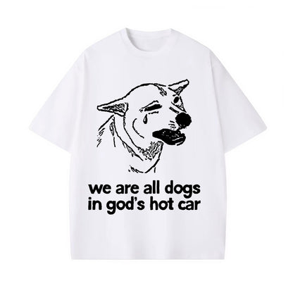 SAD DOG FUNNY WASHED T-SHIRT 