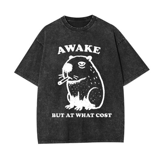 SMOKING CAPYBARA WASHED T-SHIRT 