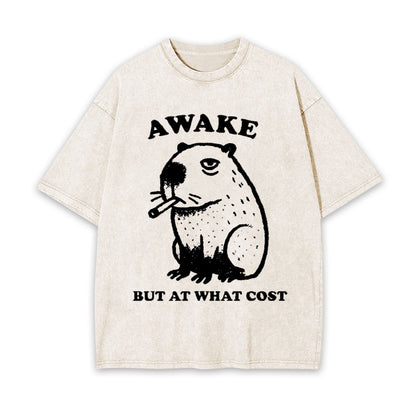SMOKING CAPYBARA WASHED T-SHIRT 