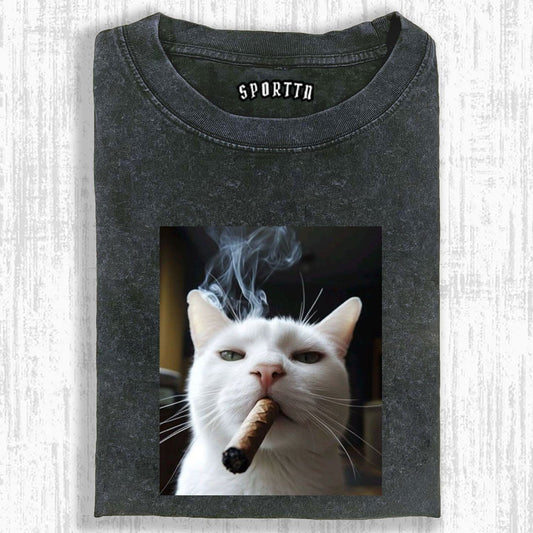 SMOKING GANGSTER CAT TEE 
