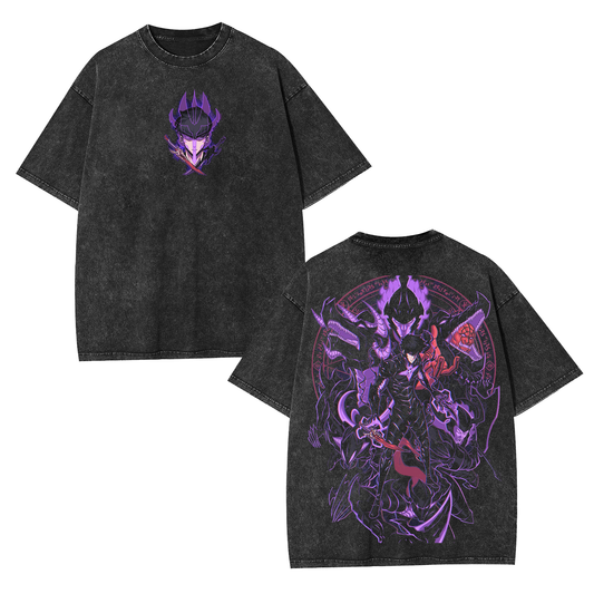 SUNG JIN WOO ANIME UNISEX WASHED TEE丨SOLO LEVELING-[DS]