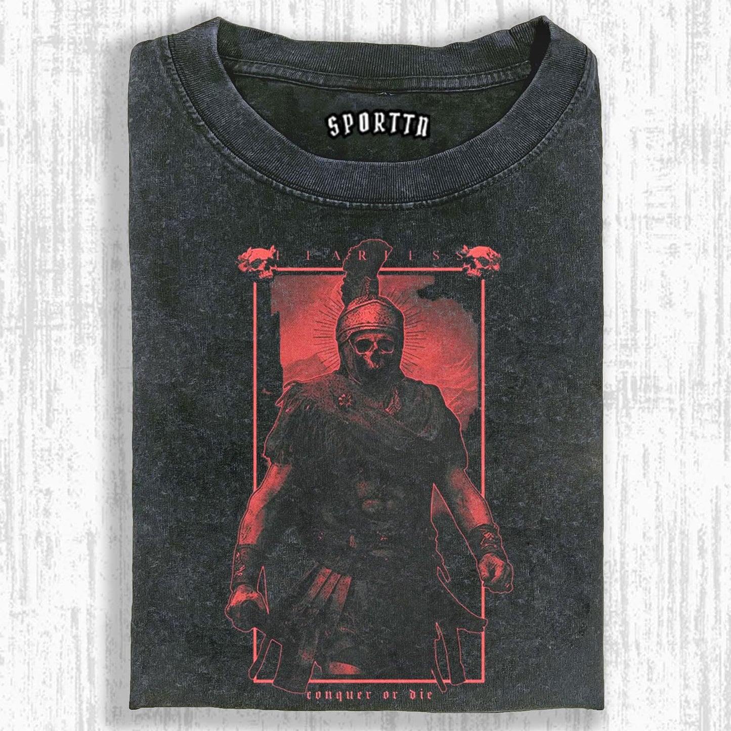 SPARTAN WARRIOR FEARLESS CONQUER OR DIE T-SHIRT