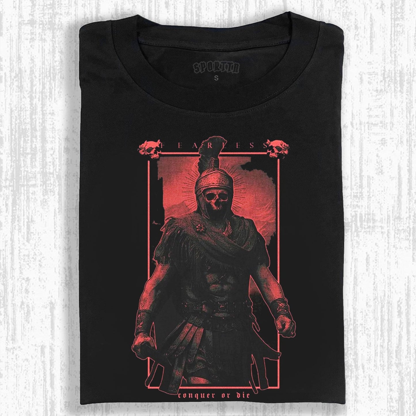 SPARTAN WARRIOR FEARLESS CONQUER OR DIE T-SHIRT