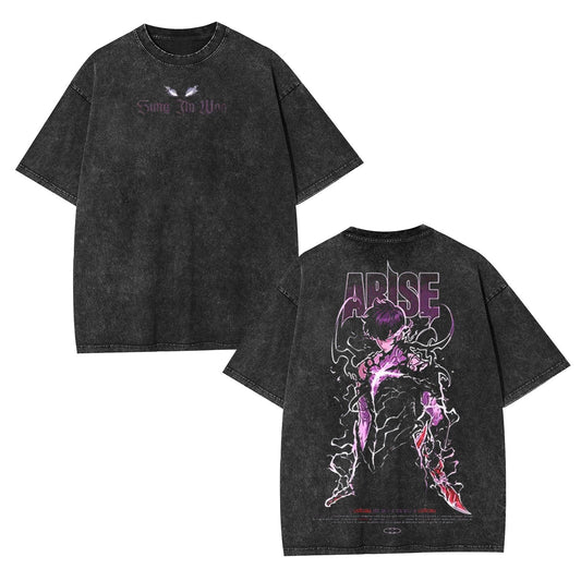 SUNG JIN - WOO UNISEX ANIME INSPIRED VINTAGE T-SHIRT-[DS]