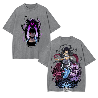 SUNG JIN - WOO UNISEX ANIME INSPIRED VINTAGE TEE-[DS]