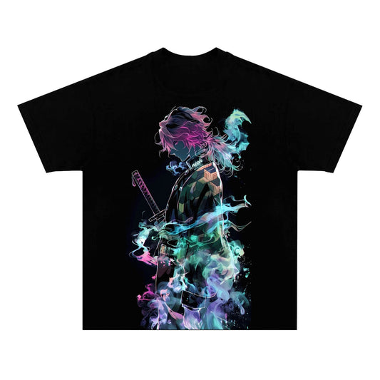 TANJIRO KAMADO UNISEX ANIME INSPIRED VINTAGE TEE丨DEMON SLAYER-[BACK]