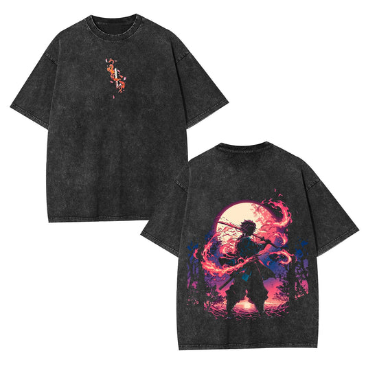 KAMADO TANJIRO DEMON SLAYER VINTAGE WASHED TEE-[DS]