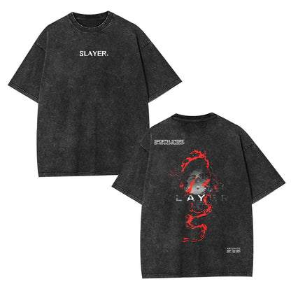 TANJIRO UNISEX ANIME INSPIRED VINTAGE OVERSIZED TEE  DEMON SLAYER-[DS]