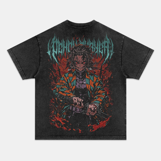 TANJIRO UNISEX ANIME INSPIRED VINTAGE TEE丨DEMON SLAYER-[BACK]